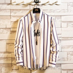 Slim Striped Cardigan Shirt - MRC STORE