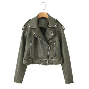 Retro Versatile Loose-Fit Faux Leather Jacket MRC STORE 95.22