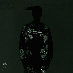 Glow Night Cashew Flower Printing Fleece Sweater - MRC STORE