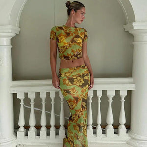 Elegant Floral Mesh Dress - MRC STORE