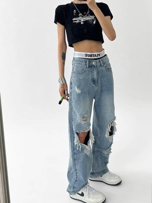 Light Blue Ripped jeans - MRC STORE