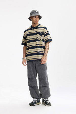 Unisex Striped T-Shirt - Loose Pocket Style My StoreÂ