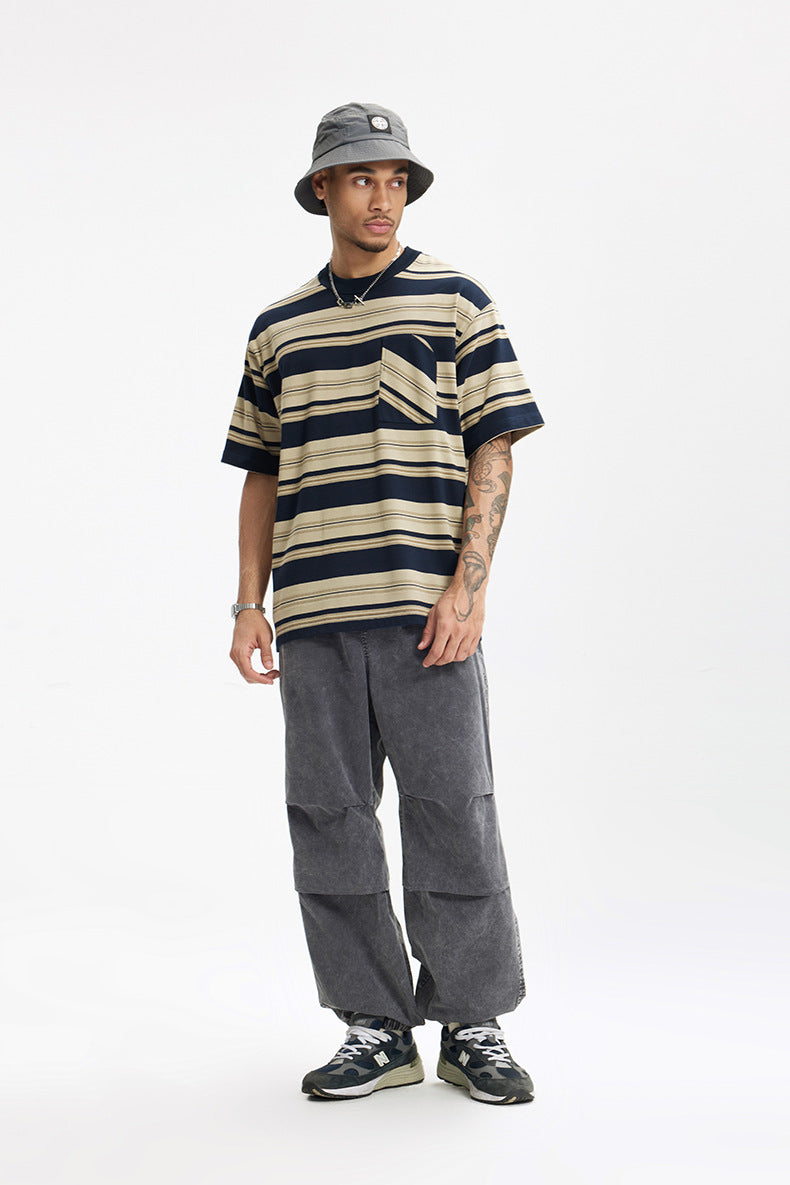 Unisex Striped T-Shirt - Loose Pocket Style My StoreÂ