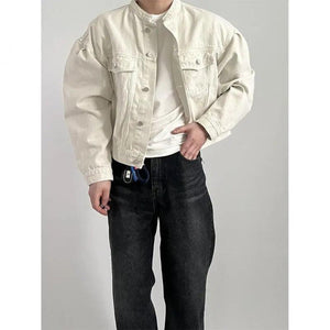 Lapel Loose Denim Jacket - MRC STORE