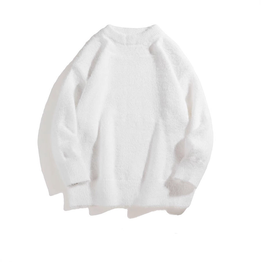 White long-sleeve shirt on a white background with text at the bottom.