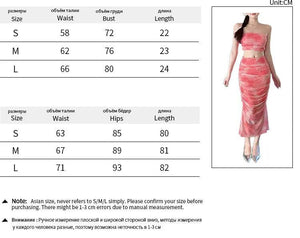 Tie dye Tube Top Printed Vest Skirt Suit - MRC STORE