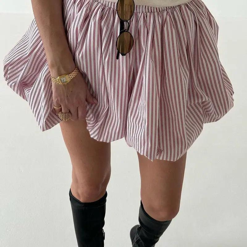 Striped High Waist Skirt - MRC STORE