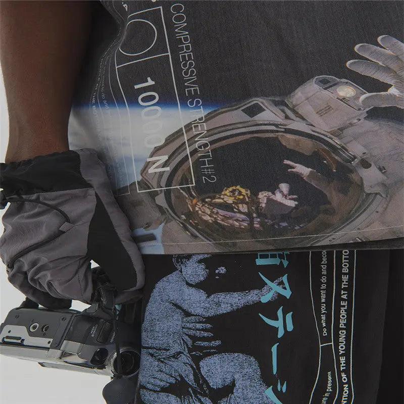 Dark Printed Short-Sleeved Shirt - MRC STORE