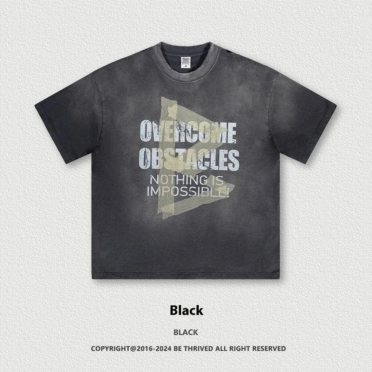 Oversized Washed Letter T-Shirt - MRC STORE