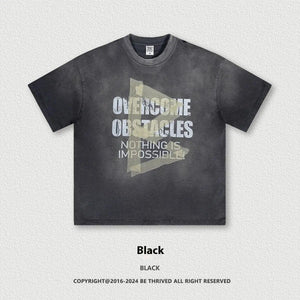 Oversized Washed Letter T-Shirt - MRC STORE