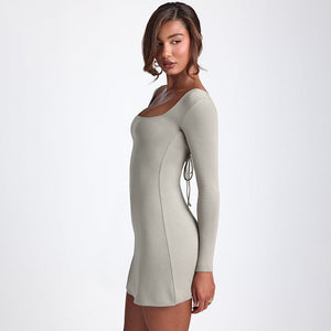 Women’s Backless Dress - Lace-Up Short Black My Store