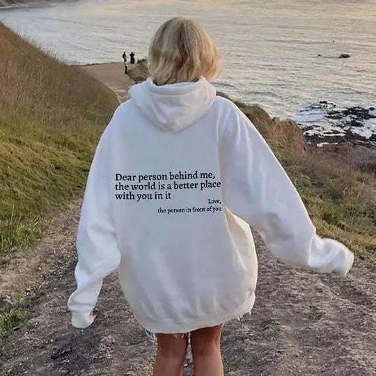 Letter Print Casual Hoodie - MRC STORE