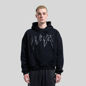 Hip Hop Puff Print Hooded Casual Pullover Sweater - MRC STORE