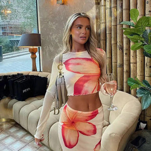 Round Neck Long Sleeve Top Mid length Dress Set - MRC STORE