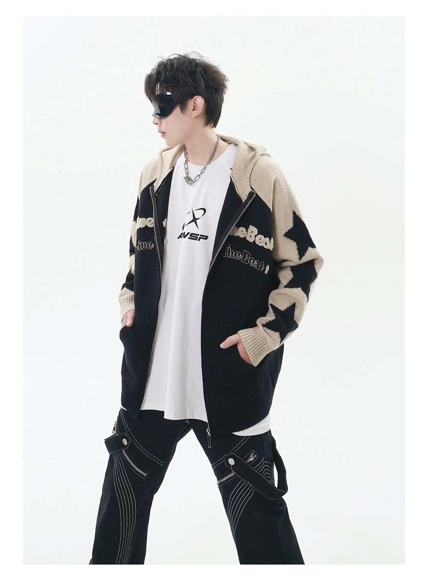 Loose Hooded Zip Cardigan - MRC STORE