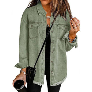 Denim Lapel Top - MRC STORE