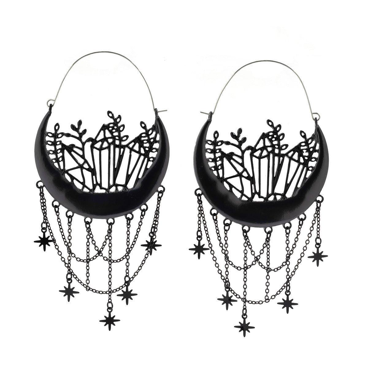 Halloween Earrings Flower Hollow Tassel Stud Earrings – Elegant and Festive - MRC STORE