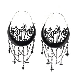 Halloween Earrings Flower Hollow Tassel Stud Earrings – Elegant and Festive - MRC STORE