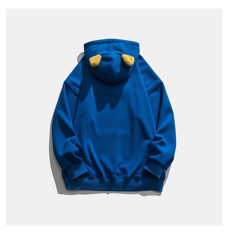 Monogram Embroidery Round Neck Hoodie - MRC STORE