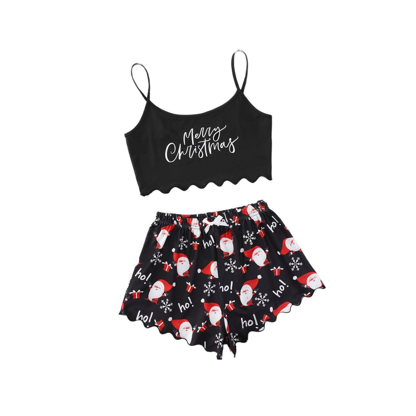 Women's Spaghetti Straps Sleeveless Pajamas – Fun & Festive Holiday Comfort - MRC STORE
