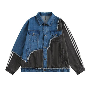 Irregular Patchwork Coat – Color Contrast Design - MRC STORE