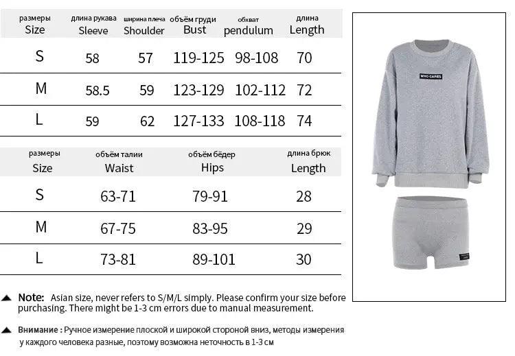 High Waist Printed Tight Shorts & Long Sleeve Top Set - MRC STORE