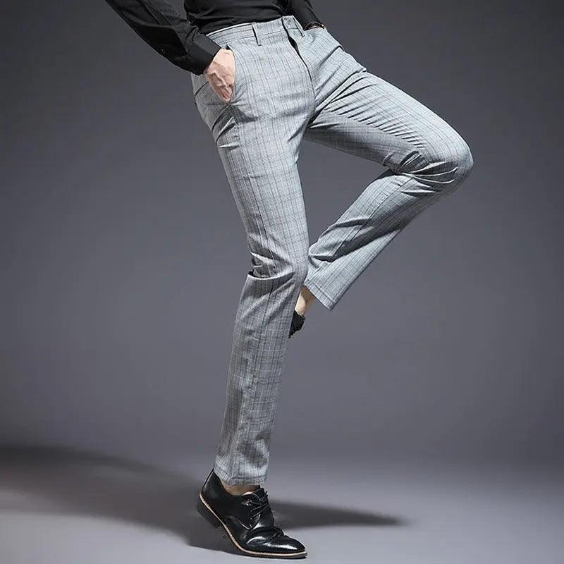 Slim Fit Plaid Pants - MRC STORE