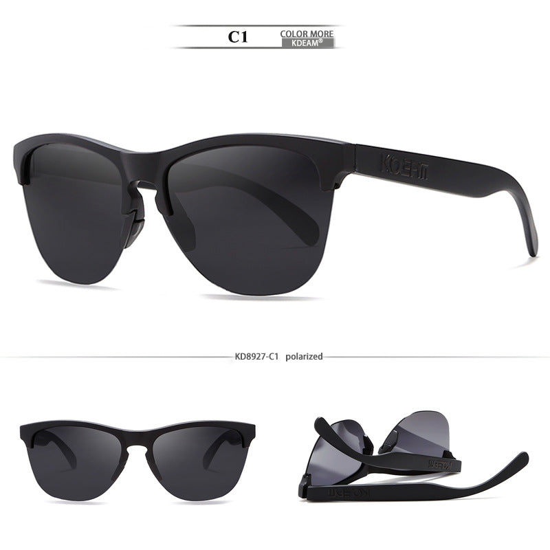 Men’s TR90 Half-Frame Polarized Sunglasses - UV400 Protection