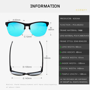 Men’s TR90 Half-Frame Polarized Sunglasses - UV400 Protection My Store