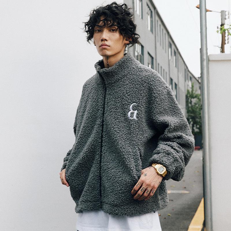 Men's Retro Sherpa Fleece Stand Collar Oversized Winter Coat - MRC STORE