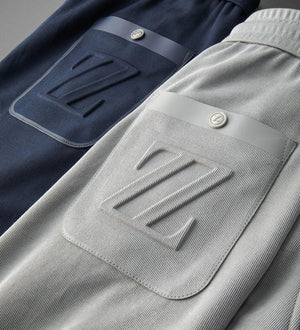 Embroidered Sports Style Casual Pants with ZZ Letters - MRC STORE