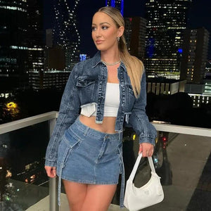 Denim Polo Short Coat - MRC STORE