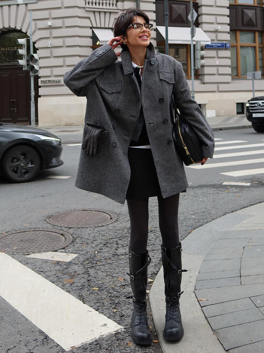 Mid-Length Double-Breasted British-Style Wool Coat MRC STORE