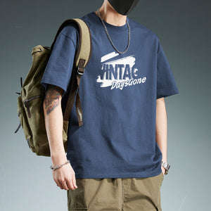Men's Solid Color Short-Sleeved Cotton T-Shirt - Cartoon Pattern My Store  18.99