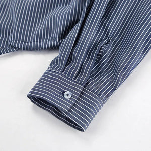Cropped Striped Fashion Shirt - MRC STORE