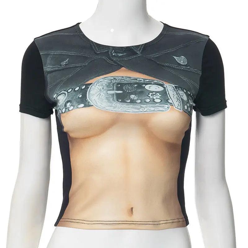 Floral Print Slim Fit Crop Top - MRC STORE