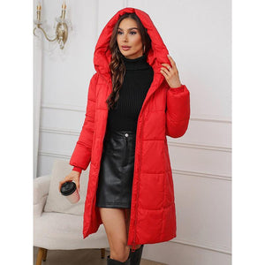 Mid Length Plus Size Hooded Cotton Coat - MRC STORE