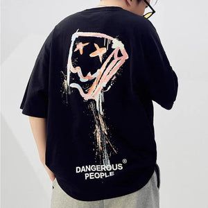 Loose Splash-Ink Paper Bag Graphic Tee - MRC STORE