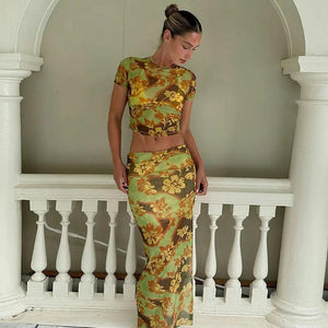 Elegant Floral Mesh Dress - MRC STORE