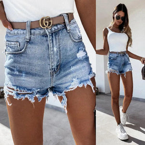 Ripped Denim Shorts - MRC STORE