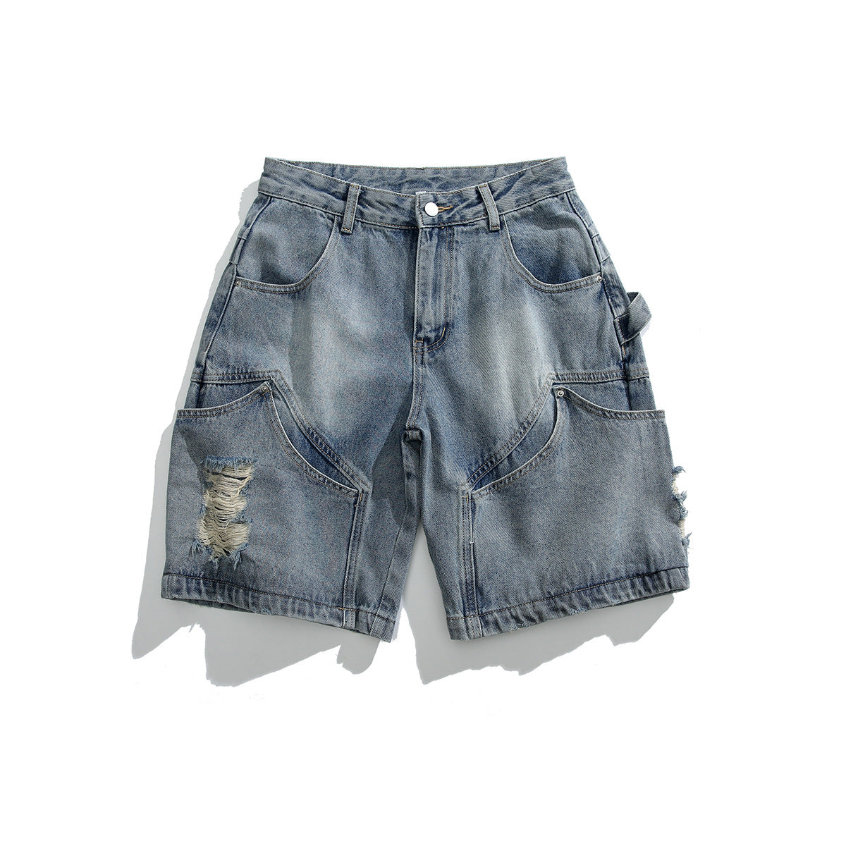 Men’s Denim Shorts - Multi-Pocket Ripped My Store