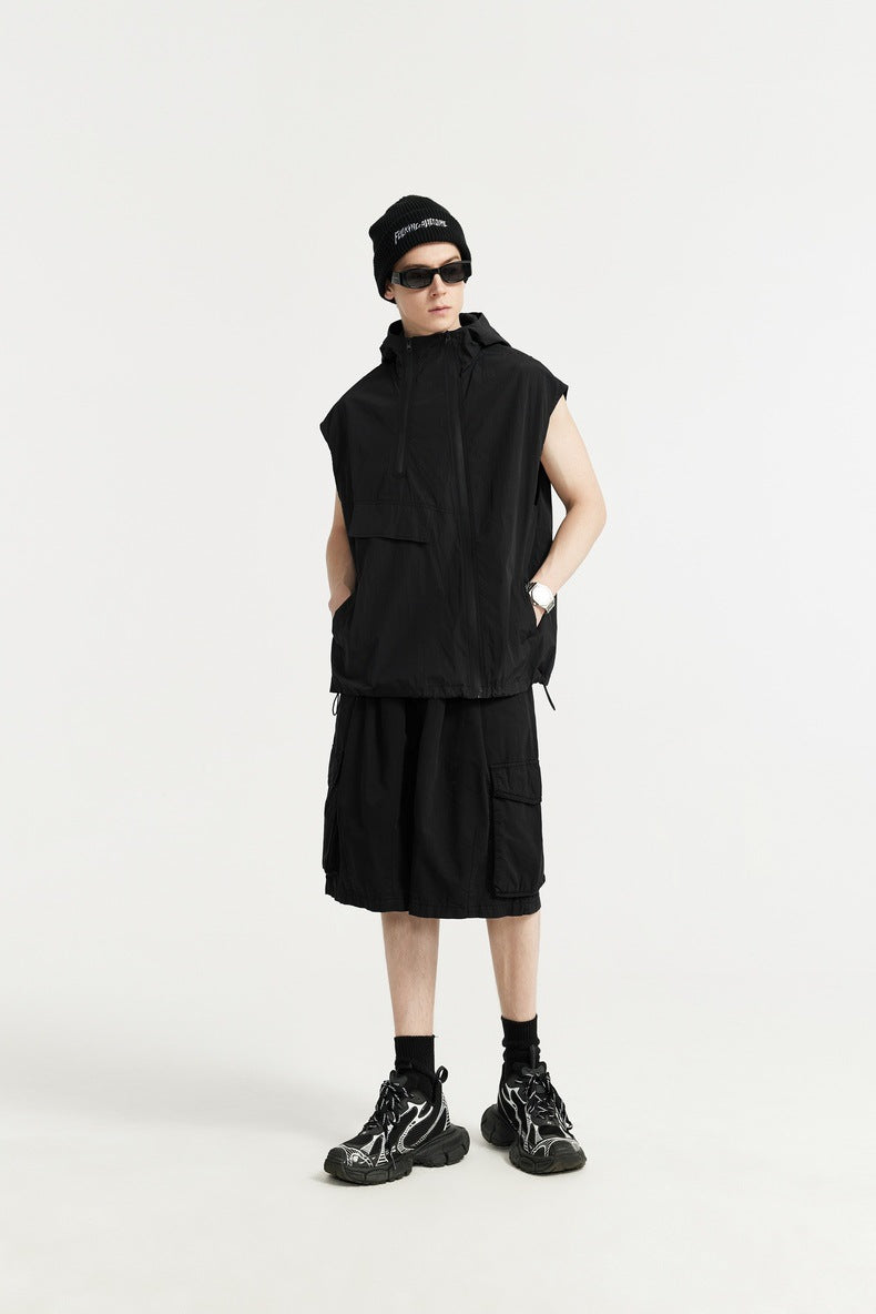Unisex Hooded Vest - Zipper Japanese Street Coat My StoreÂ