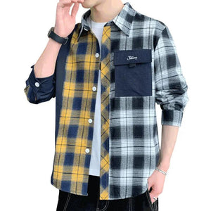 Plaid Long Sleeve Cardigan - MRC STORE