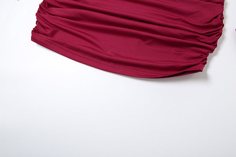 Women’s Sheath Dress - High Collar Pleated My Store