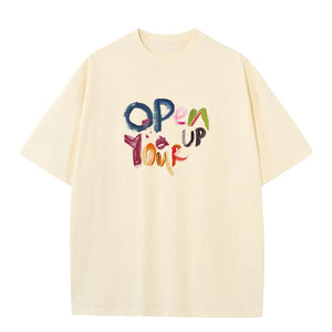 Spray Pure Cotton Retro Printed Casual Loose All-match T-shirt My Store
