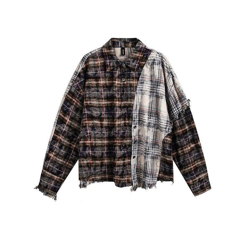 Men’s Retro Shirt - Plaid Loose Design
