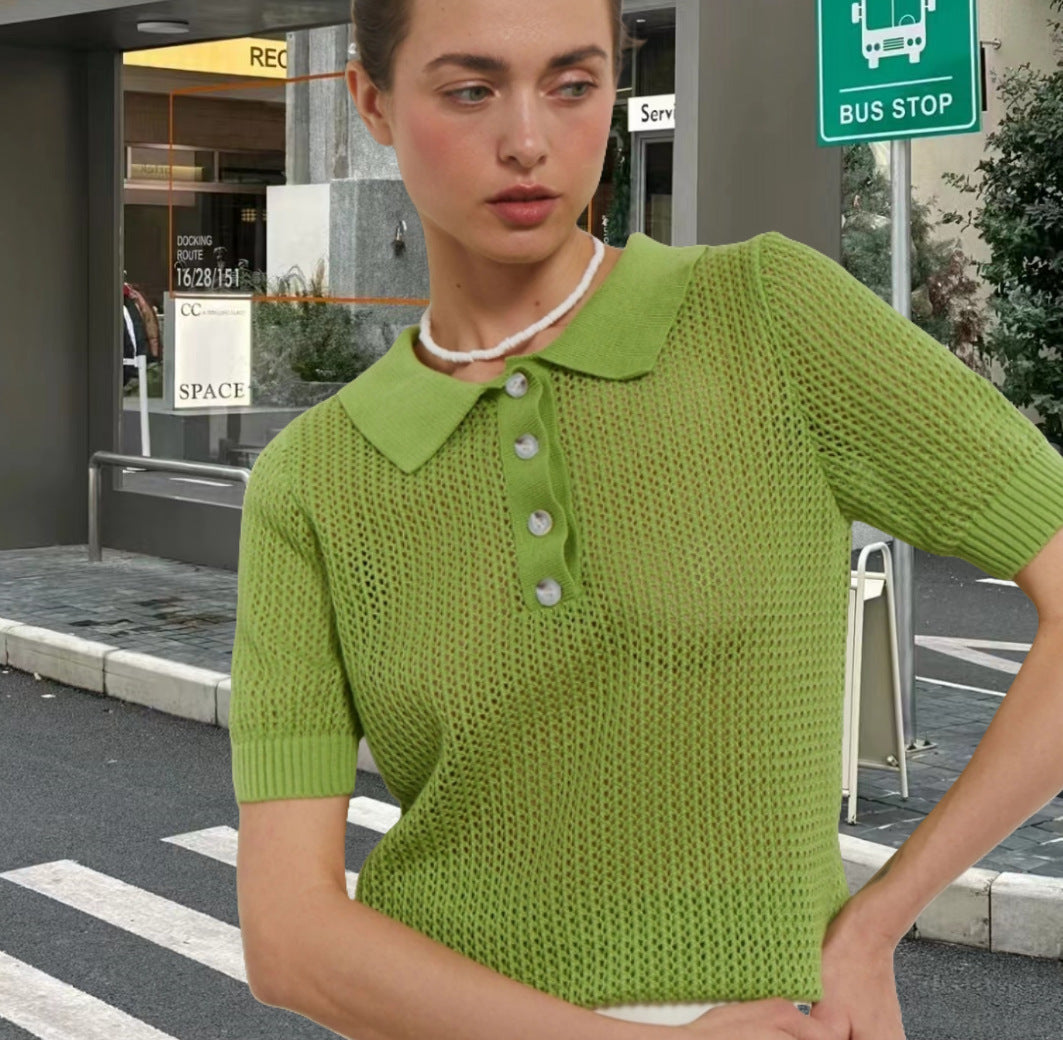 Women’s Knitwear Top - See-Through V-Neck My Store  25.87
