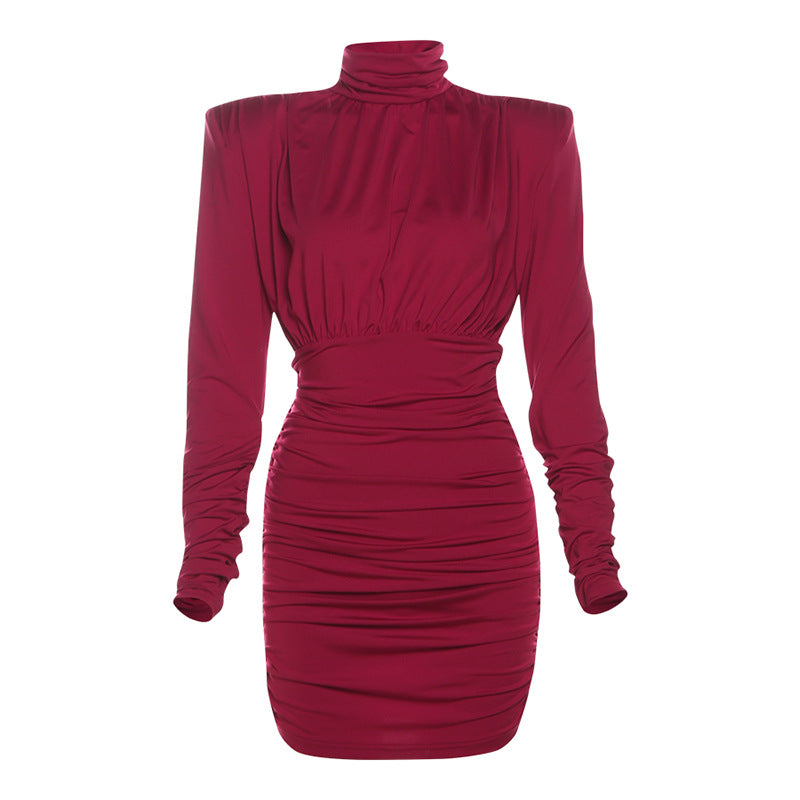 Women’s Sheath Dress - High Collar Pleated My Store  24.90