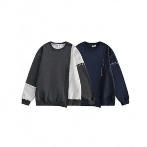 Men’s Patchwork Sweater - Loose Round Neck My Store