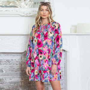 All-Matching Floral Print Pullover Dress – Casual A-Line Skirt My Store